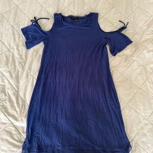 White House Black Market Blue Cold Shoulder Sheath Dress